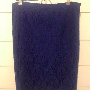 Royal Blue Lace Pencil Skirt